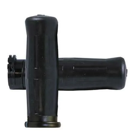 Avon Black Old School 1" Grips fits Harley single or dual exterior throttle cables