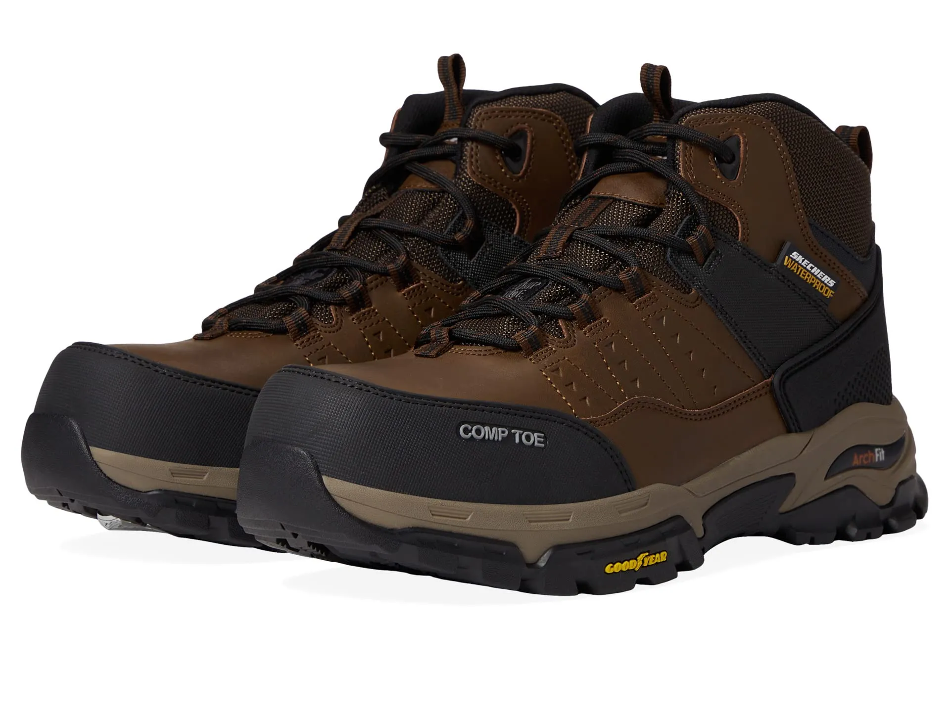Boots SKECHERS Work Arch Fit Tarver Comp Toe, brown