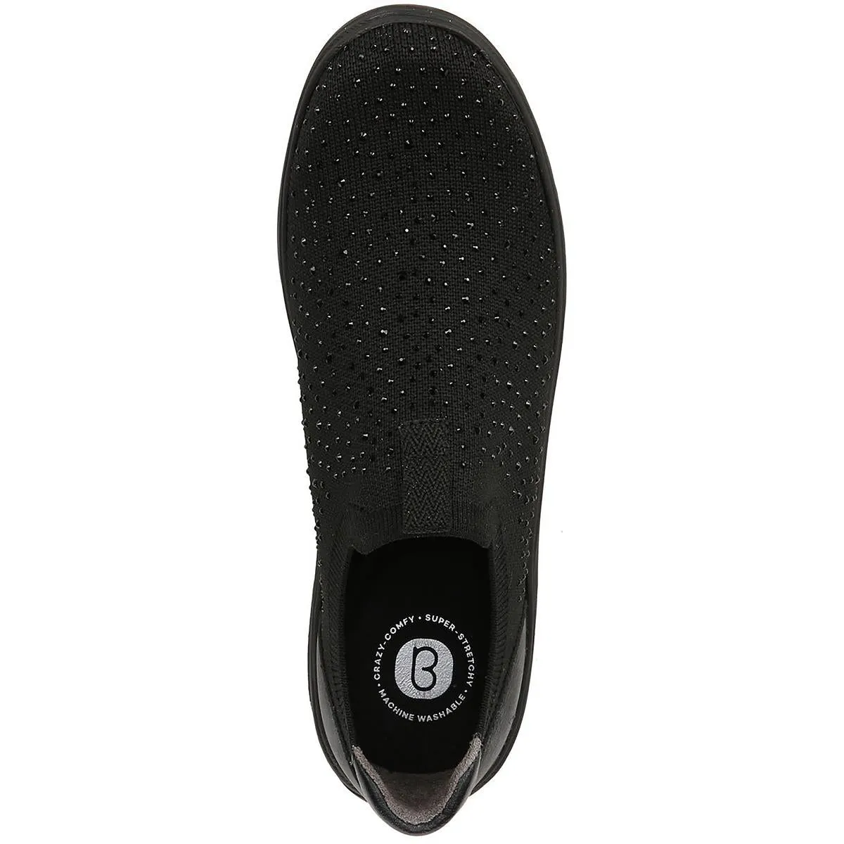 Bzees Womens Twilight Knit Embellished Slip-On Sneakers