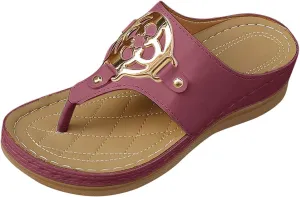 Comfortable Women's Slippers Daily Wear with Thong Design and Wedge Heel Perfect Rubber Sole Slippers for Women Outside