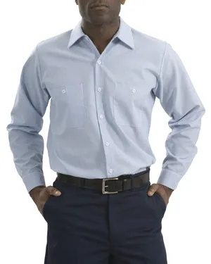 CornerStone - Long Sleeve Striped Industrial Work Shirt.  CS10
