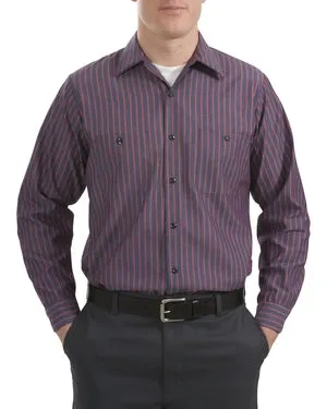 CornerStone - Long Sleeve Striped Industrial Work Shirt.  CS10