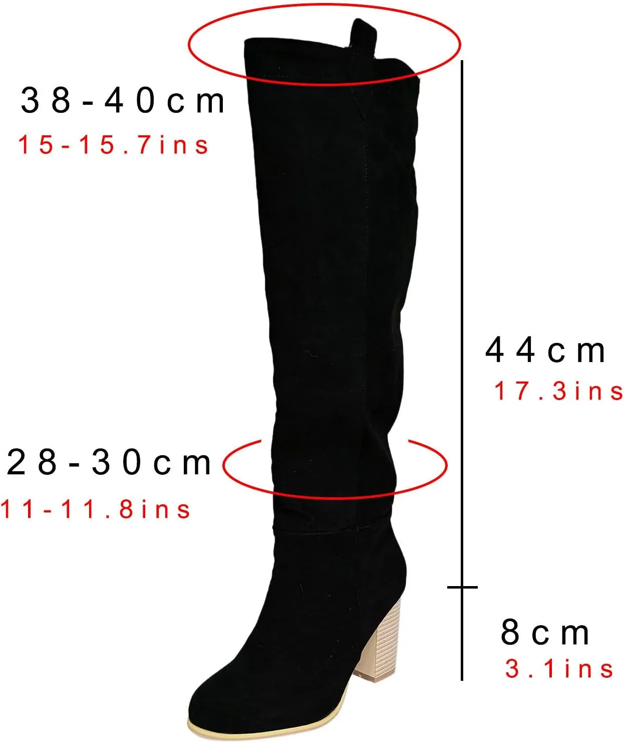 Cowboy Boots For Women High Chunky Heeled Knee High Boots Pull On Pointed Suede Thigh High Boots Long Bootie