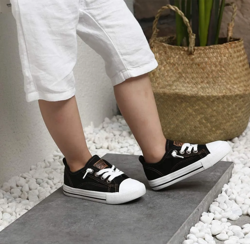 DADAWEN Boy's Girl's Casual Slip On Adjustable Canvas Sneakers (Toddler/Little Kid/Big Kid)