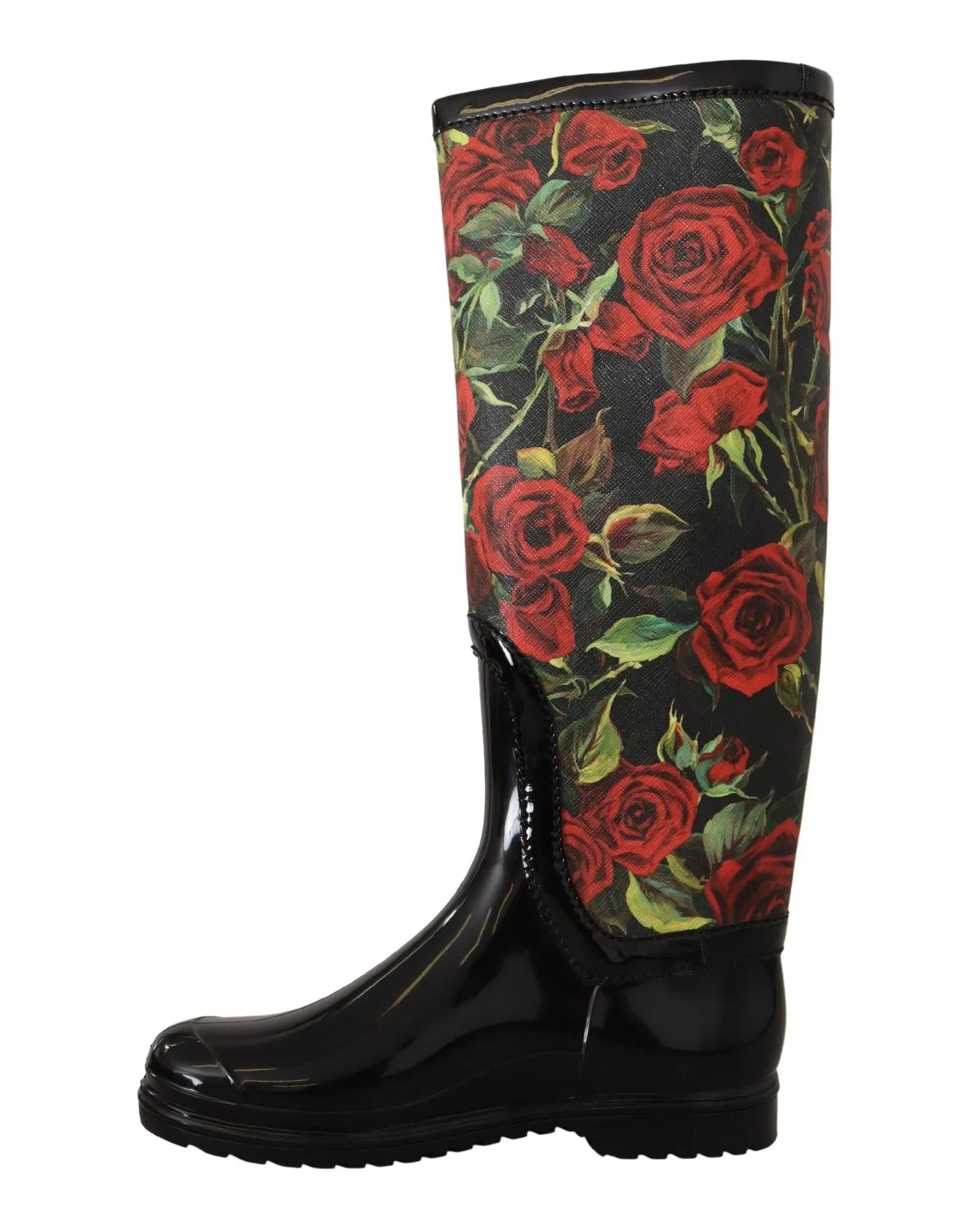Dolce & Gabbana Women's Rose Print Rain Boots
