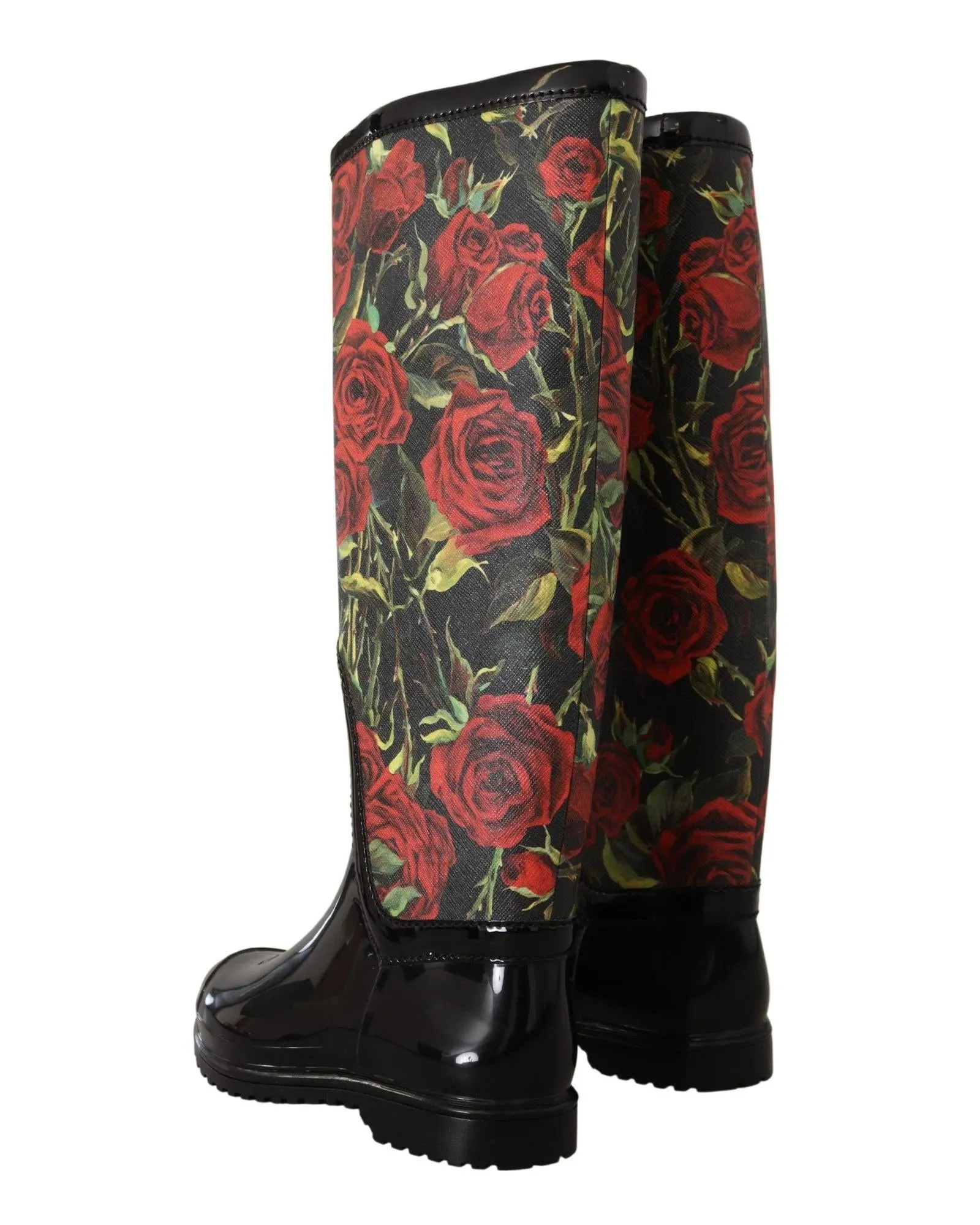 Dolce & Gabbana Women's Rose Print Rain Boots