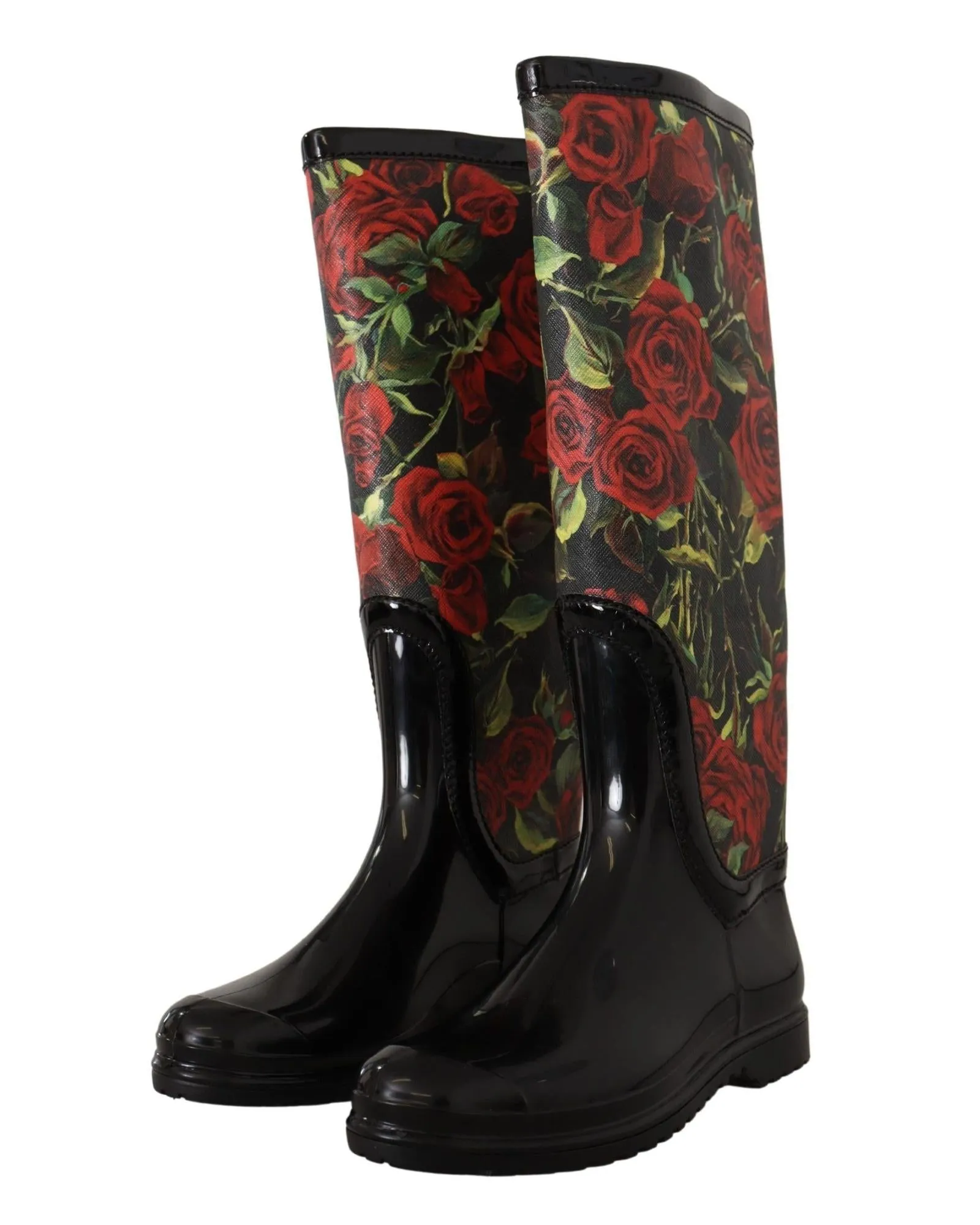 Dolce & Gabbana Women's Rose Print Rain Boots