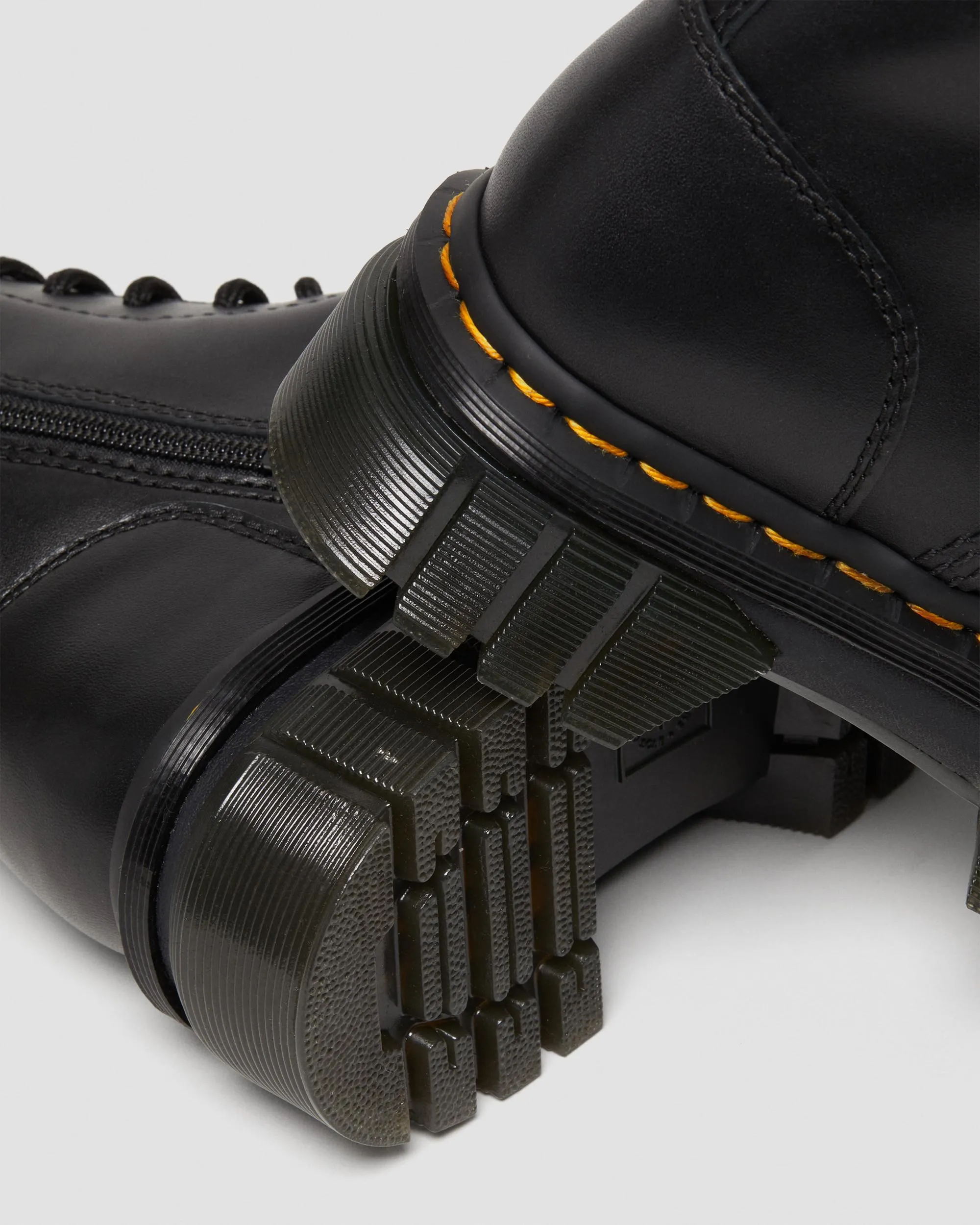 Dr. Audrick 20 Eye Platform Leather Knee High Boots. Martens
