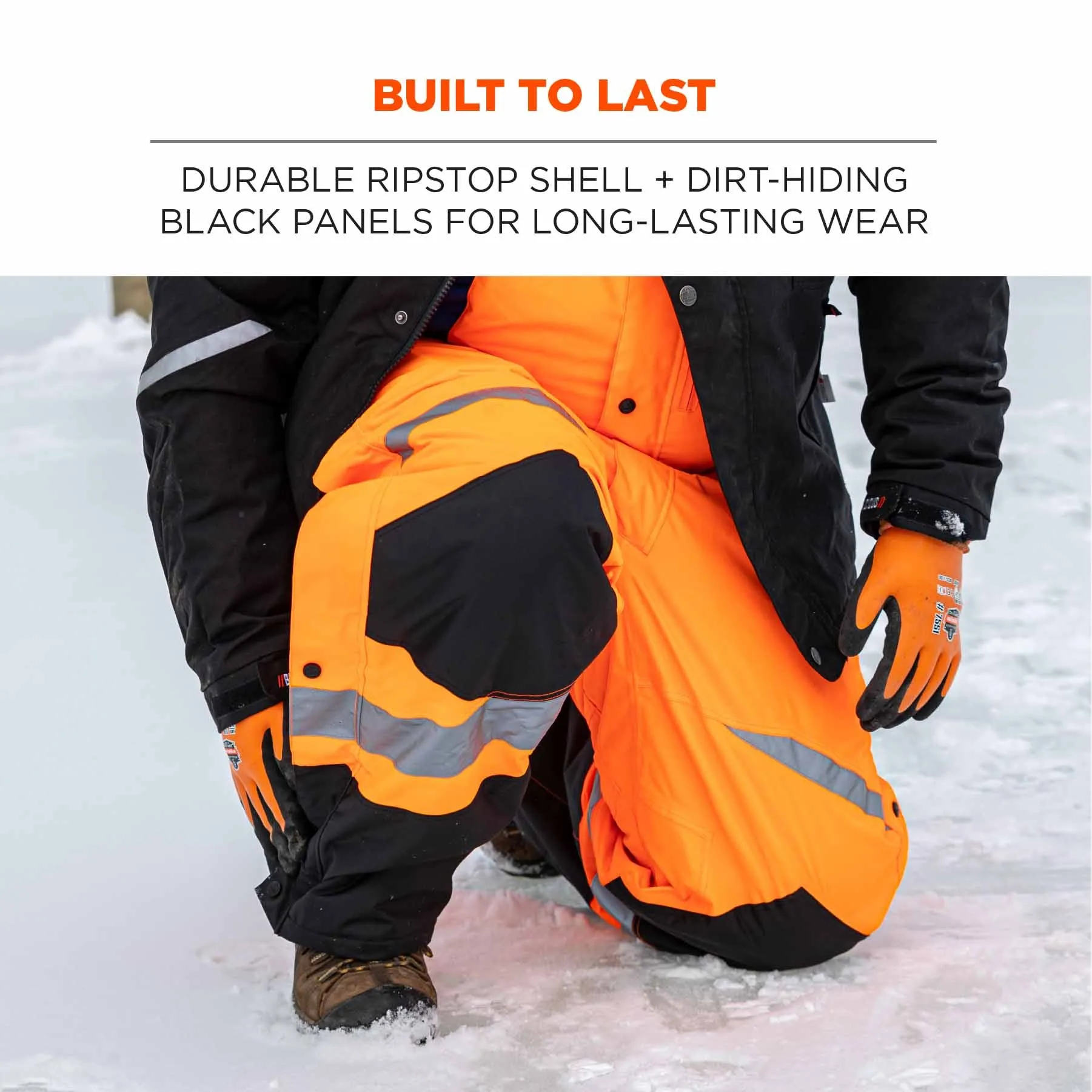 Ergodyne 25525 8928 XL Lime Class E Hi-Vis Insulated Bibs