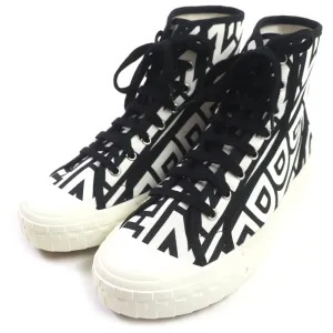 FENDI High cut sneakers 7E1570 canvas Black White Domino 26