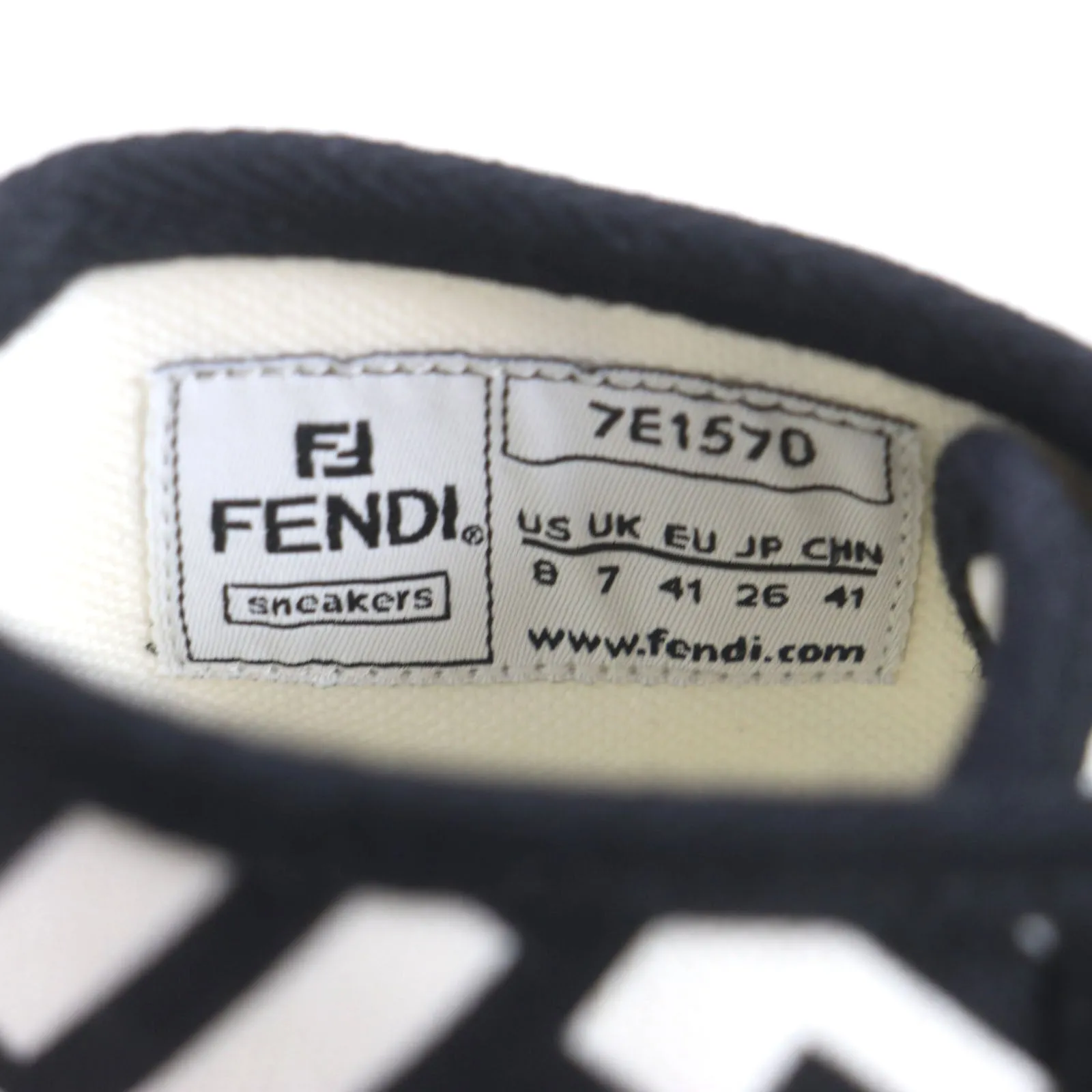 FENDI High cut sneakers 7E1570 canvas Black White Domino 26