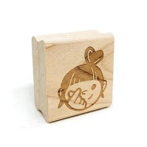 Finger Heart Girl Rubber Stamp