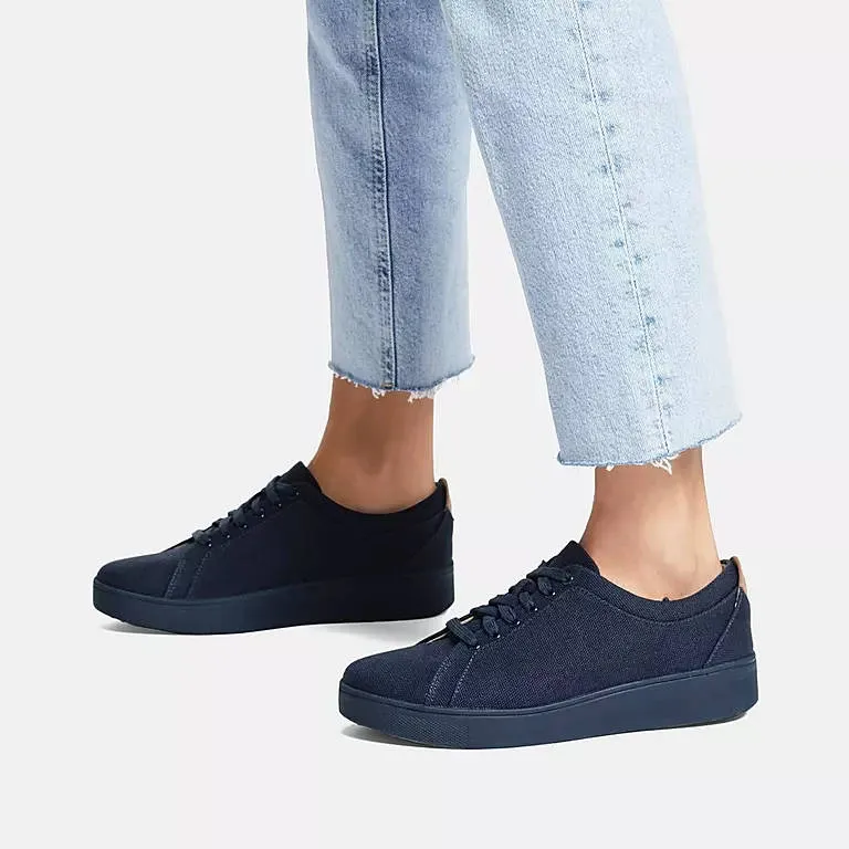 FitFlop Womens Rally Canvas Trainers Sneaker Midnight Navy