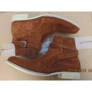 Handmade Brown Suede Jodhpurs Buckle Boot
