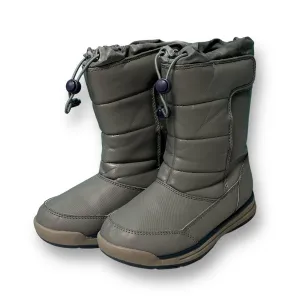 Lands End Youth Size 2 Gray Weatherproof Drawcord Snow Boots