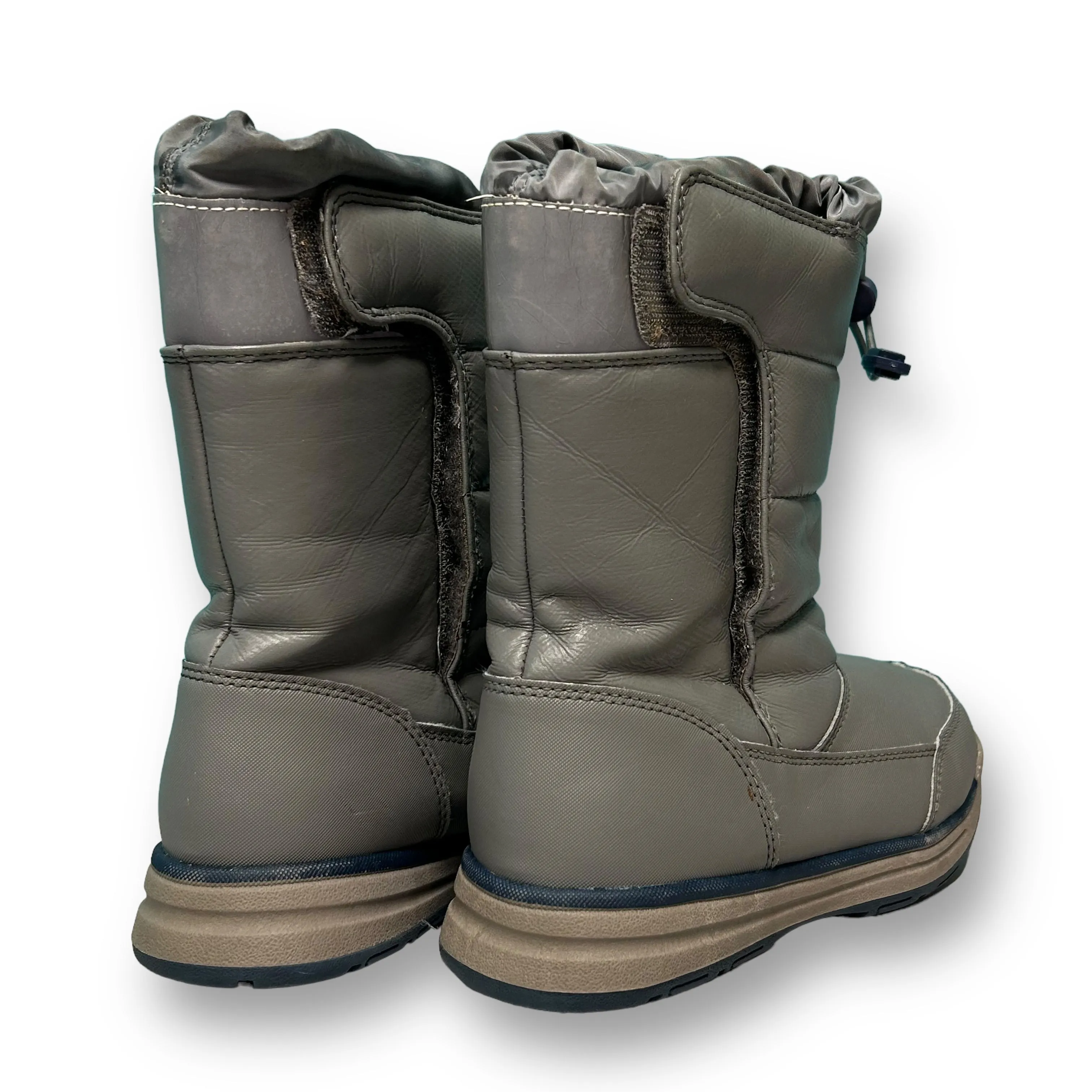 Lands End Youth Size 2 Gray Weatherproof Drawcord Snow Boots