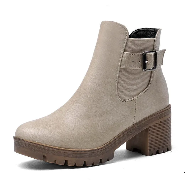 Martin  Women Square Heel Ankle Boots