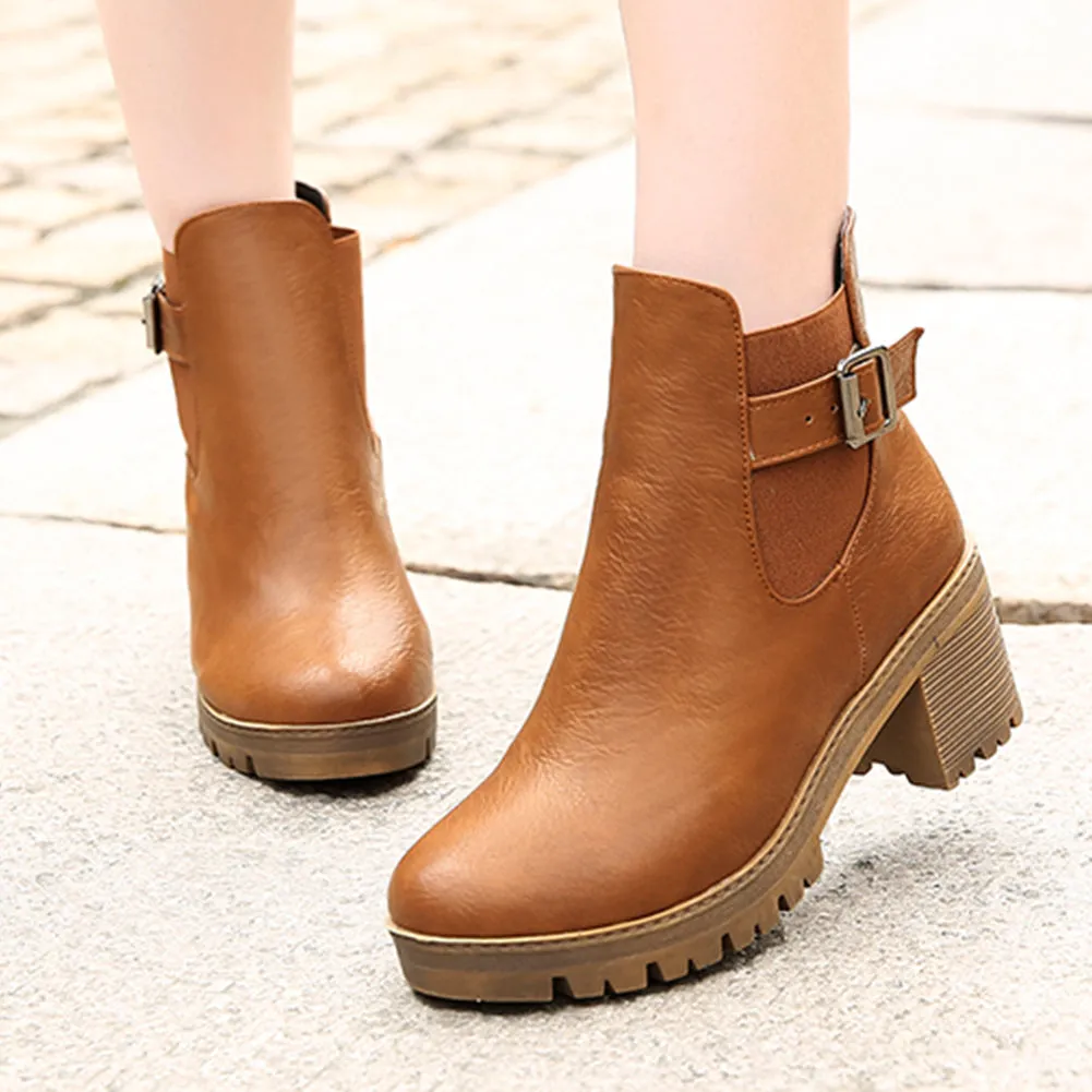 Martin  Women Square Heel Ankle Boots