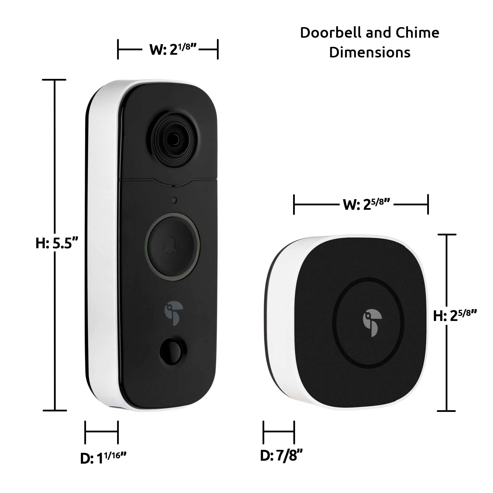 Toucan Wireless Video Doorbell Includes Wireless Doorbell Chime