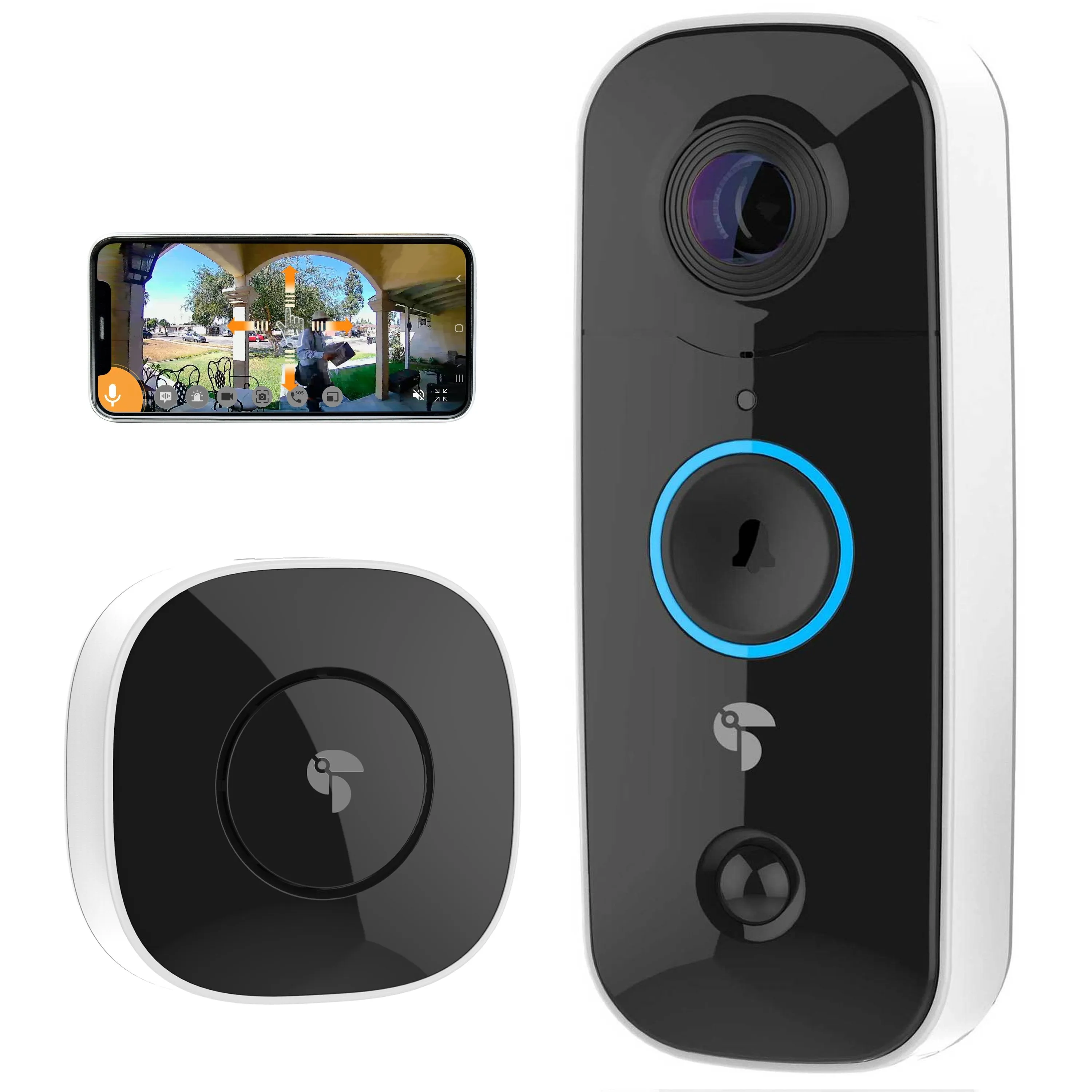 Toucan Wireless Video Doorbell Includes Wireless Doorbell Chime
