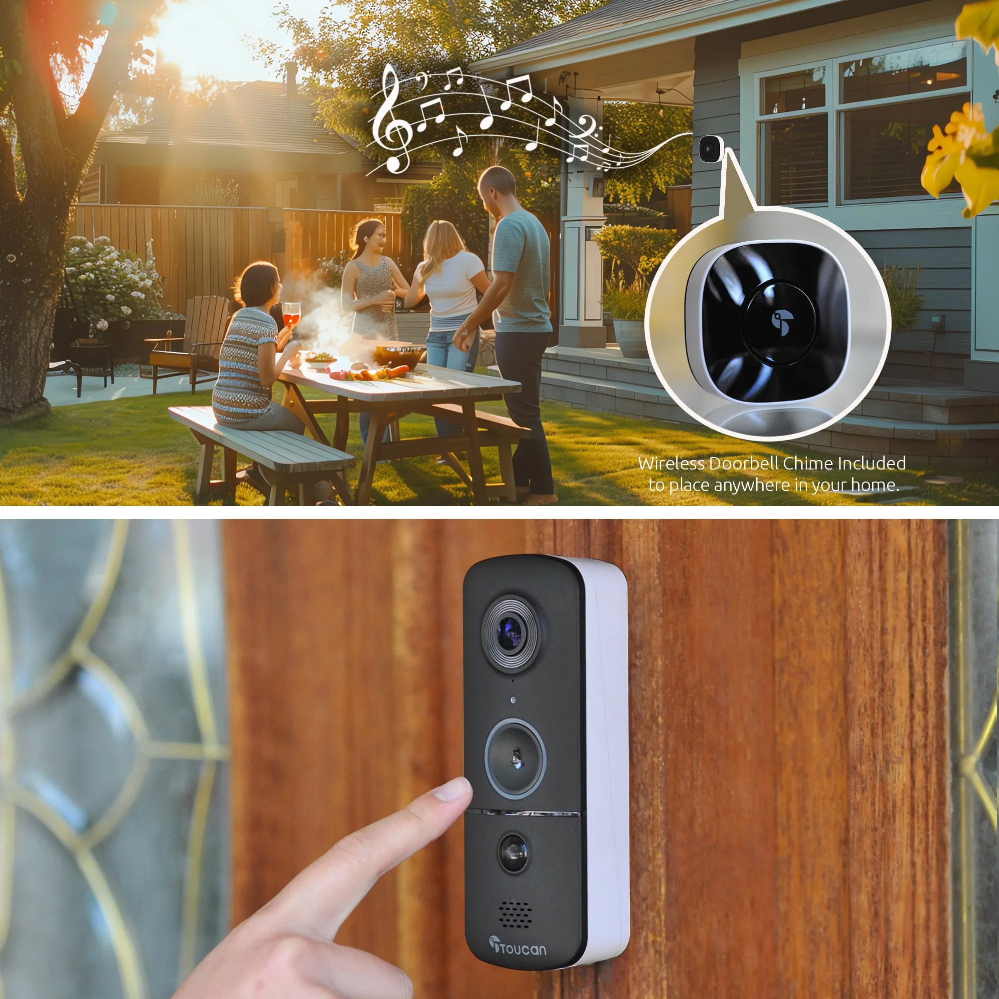 Toucan Wireless Video Doorbell V3 Includes Wireless Doorbell Chime (Coming Soon)