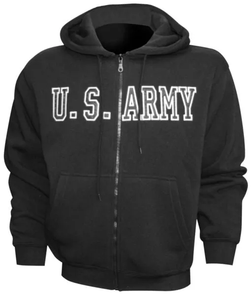 US Army Full-Zip Embroidered Fleece Sweatshirt