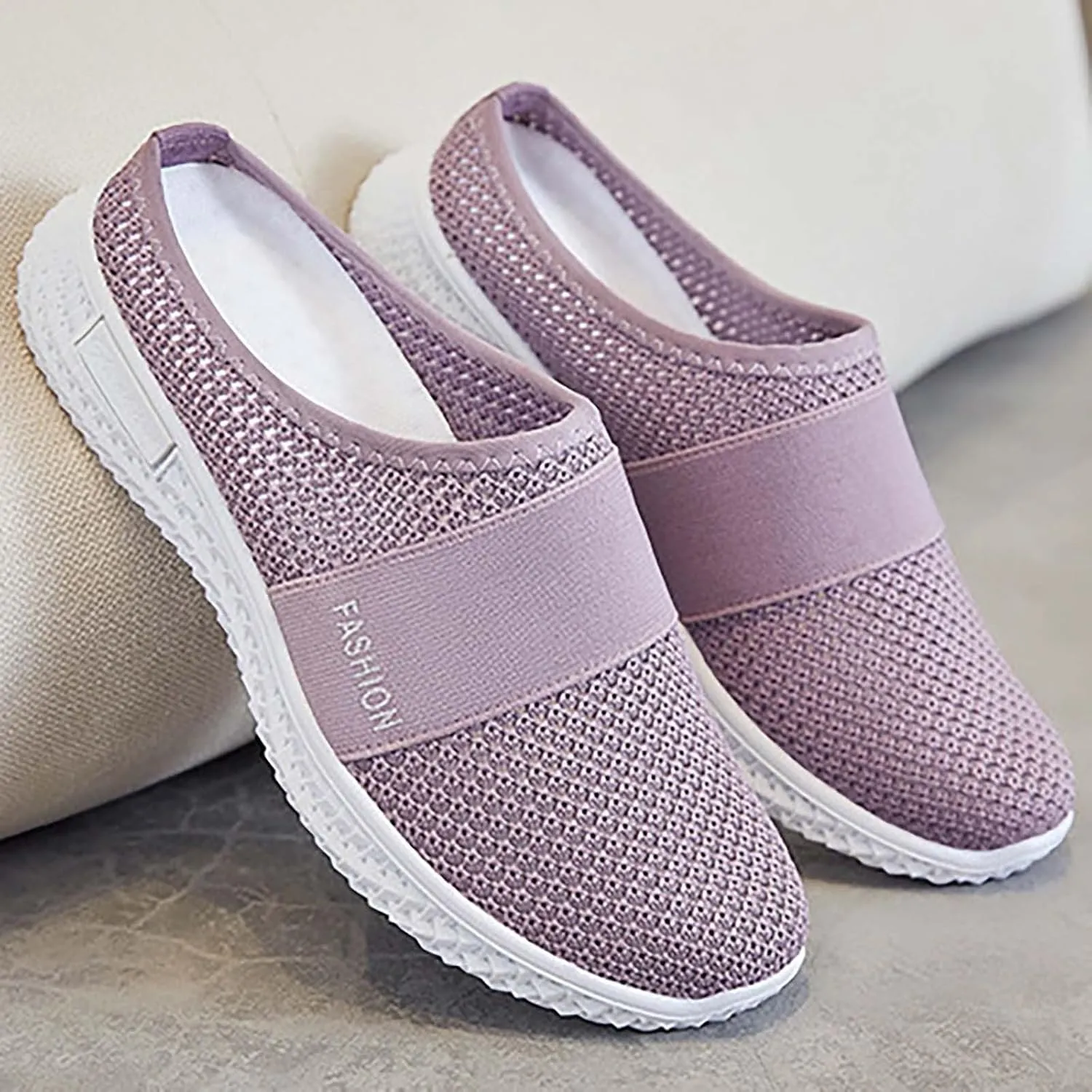 Women's Backless Slip on Mesh Sneakers Shoes Mens Dress Shoes Fashion Casual Slip On Shoes Women's Fashion Sneakers White Tennis Shoe Trainers Shoe