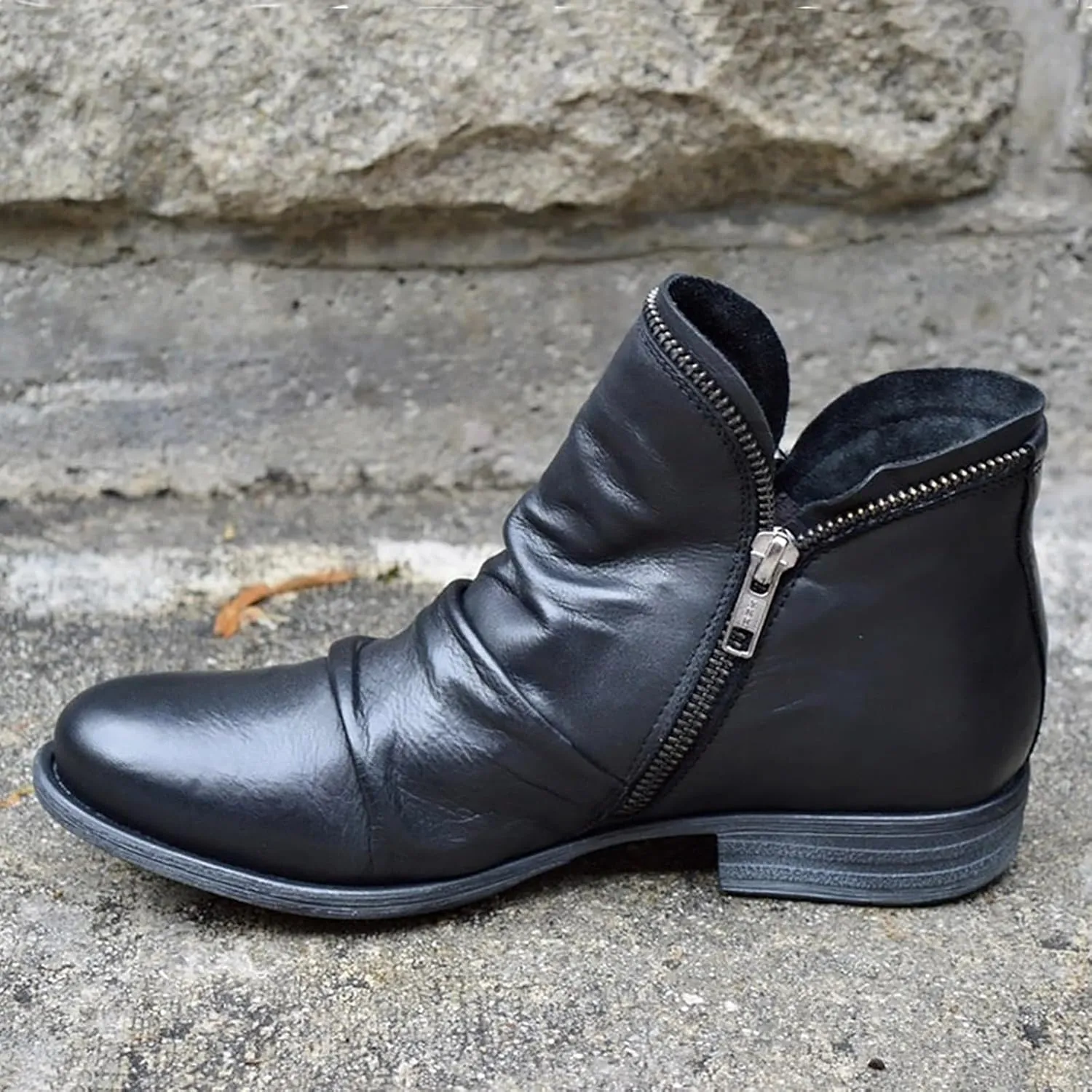 Womens Black Leather Booties And Ankle Boots Extra Wide Width Women's Ankle Boots Slip On Low Heel Booties for Women Open Toe Taupe Booties for Women Wide Width Red Booties Women Ankle Boots Wedges