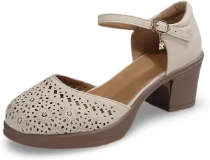Women's Sandals Casual Wear Closed Toe Hollow Design Wedge Heel Ideal Spring And Summer Womens Metallic Dress Sandals