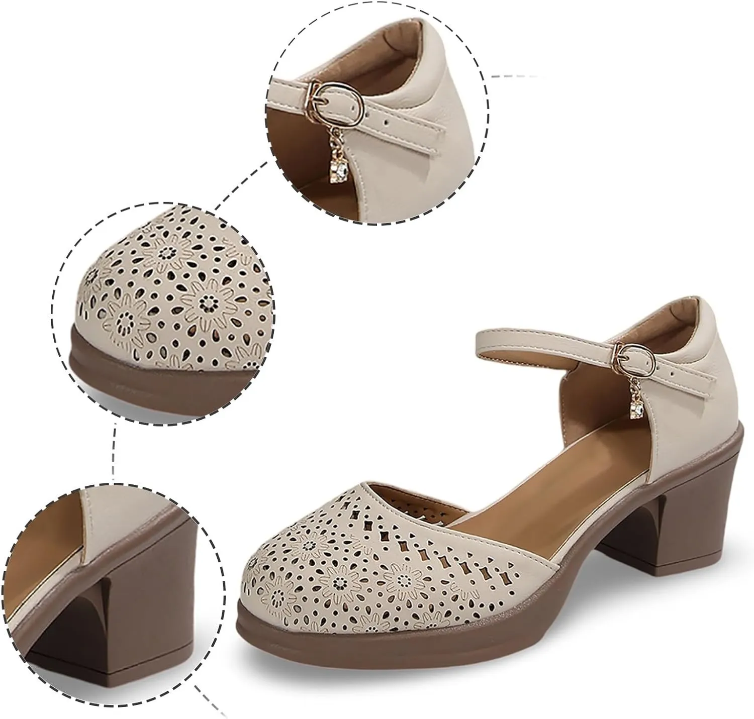 Women's Sandals Casual Wear Closed Toe Hollow Design Wedge Heel Ideal Spring And Summer Womens Metallic Dress Sandals