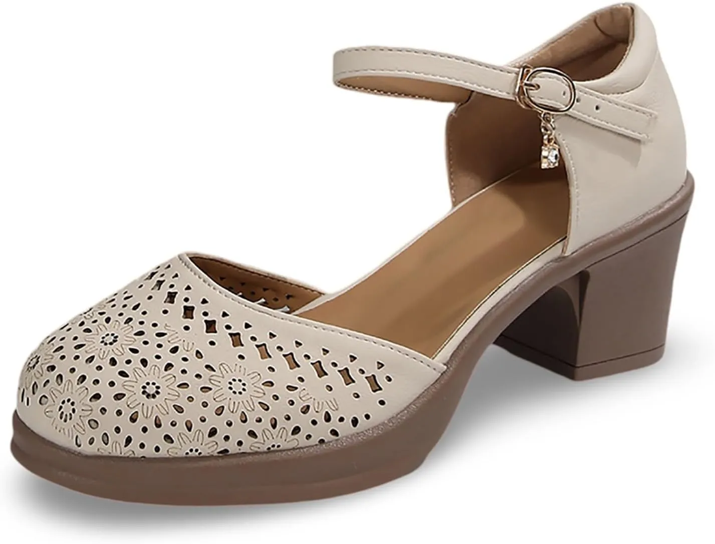 Women's Sandals Casual Wear Closed Toe Hollow Design Wedge Heel Ideal Spring And Summer Womens Metallic Dress Sandals