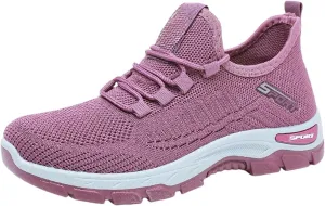 ZWRXW Women's Slip On Walking Shoes Slip-On Orthopedic Shoes Lightweight Breathable Comfortable Fashion Sneakers Non Slip Mesh Up Footwear for Tennis Running Training